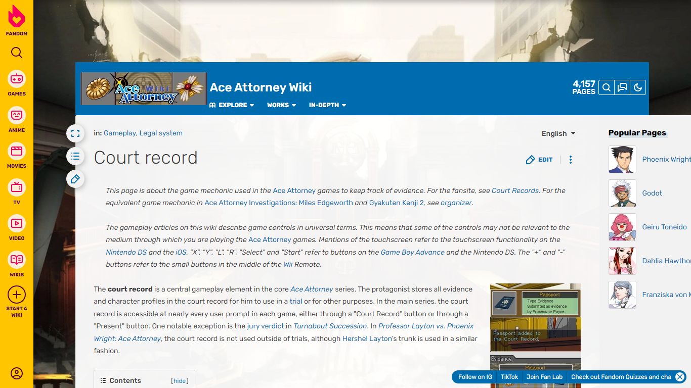 Court record | Ace Attorney Wiki | Fandom