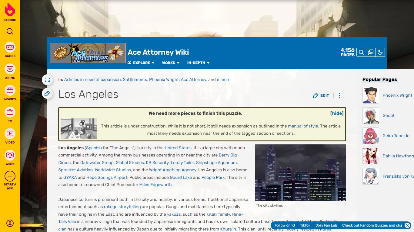 Los Angeles | Ace Attorney Wiki | Fandom