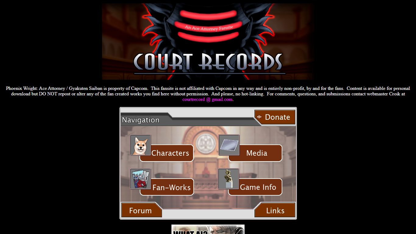 Court Records - An Ace Attorney Fansite - Happy 1 = Year ...